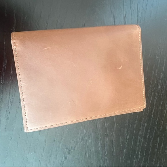 J.CREW Men's Leather Passport Case Holder Tan Brown - Picture 9 of 11